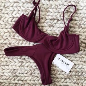 Maroon Cheeky Bikini